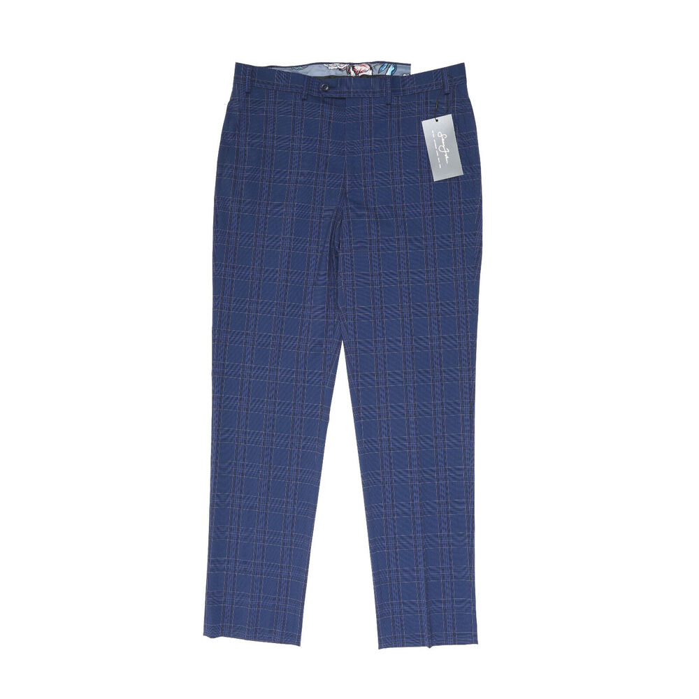 Sean John Men's Classic-Fit Patterned Suit Pants Blue Size 34X34 5047